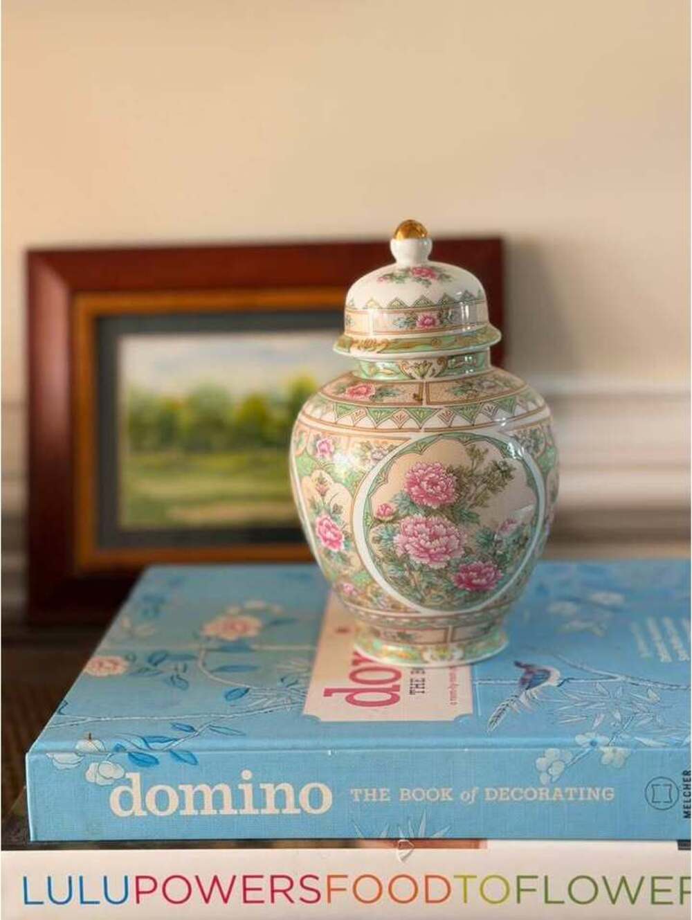 Vintage 1988 Lefton Floral Ginger Jar – Pink & Green Porcelain